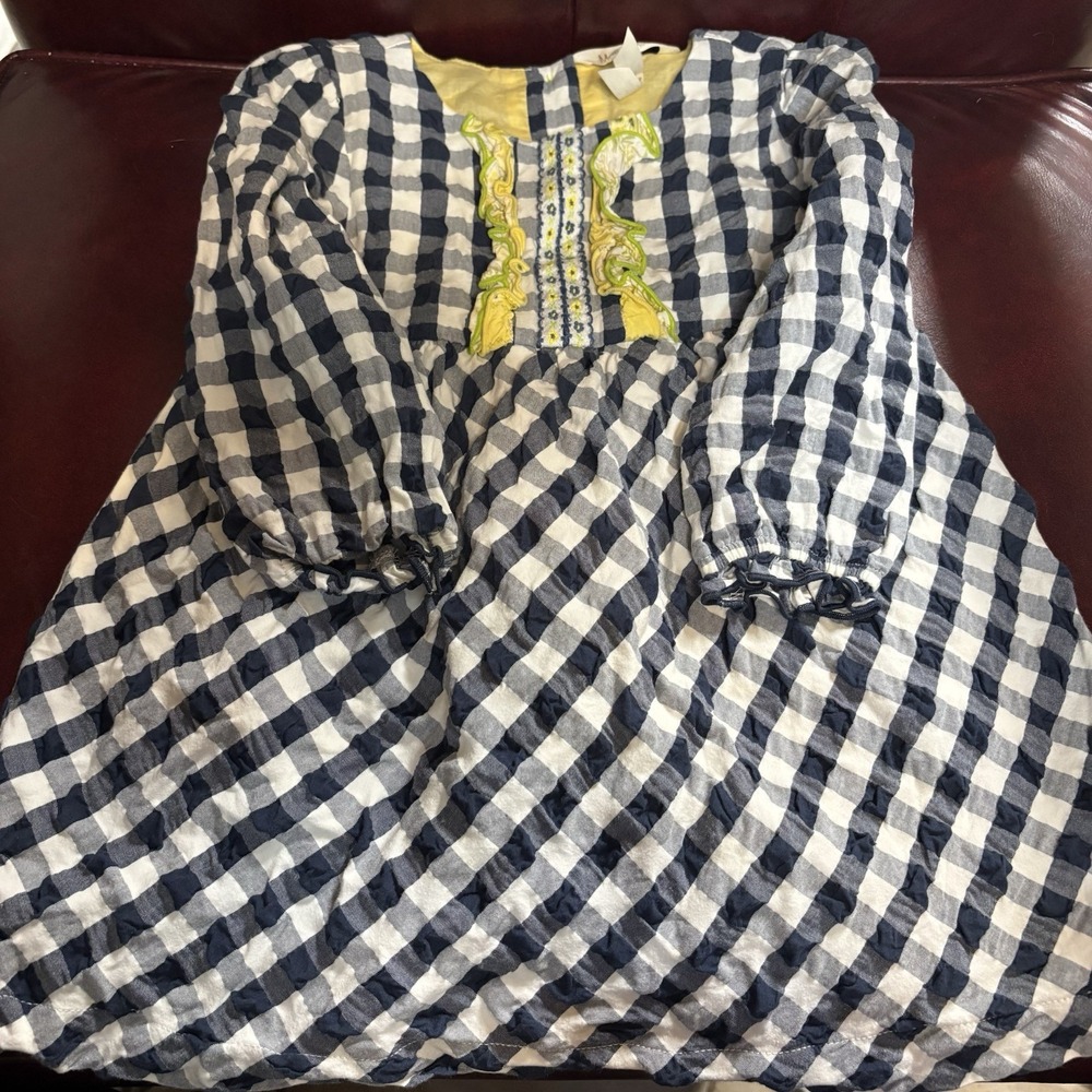 Matilda, Jane Girls 18–24 Month‎ Dress Long Sleeve Blue White Check  Ruffles